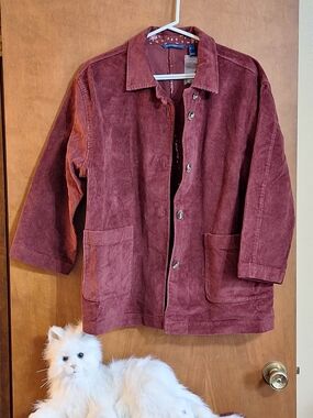 Isaac Mizrahi Corduroy Jacket in Wine